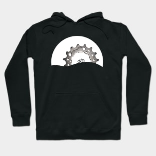 Mountain Bike Chain Ring Setting Sun Hoodie